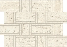 Atlas Concorde Marvel Travertine Mosaico Basketweave White Matt 35x47 / Атлас Конкорд Марвел Травертине Мосаико Баскетвеаве Уайт Матт 35x47 